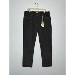 NWT Faherty Corduroy Pants Black Faded Cotton Men's Size 35 5-Pocket MSRP $168